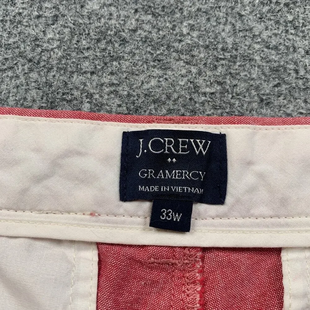 J Crew Shorts Mens 33 Gramercy Cotton Chino Lightweight Flat Front Belt Loops